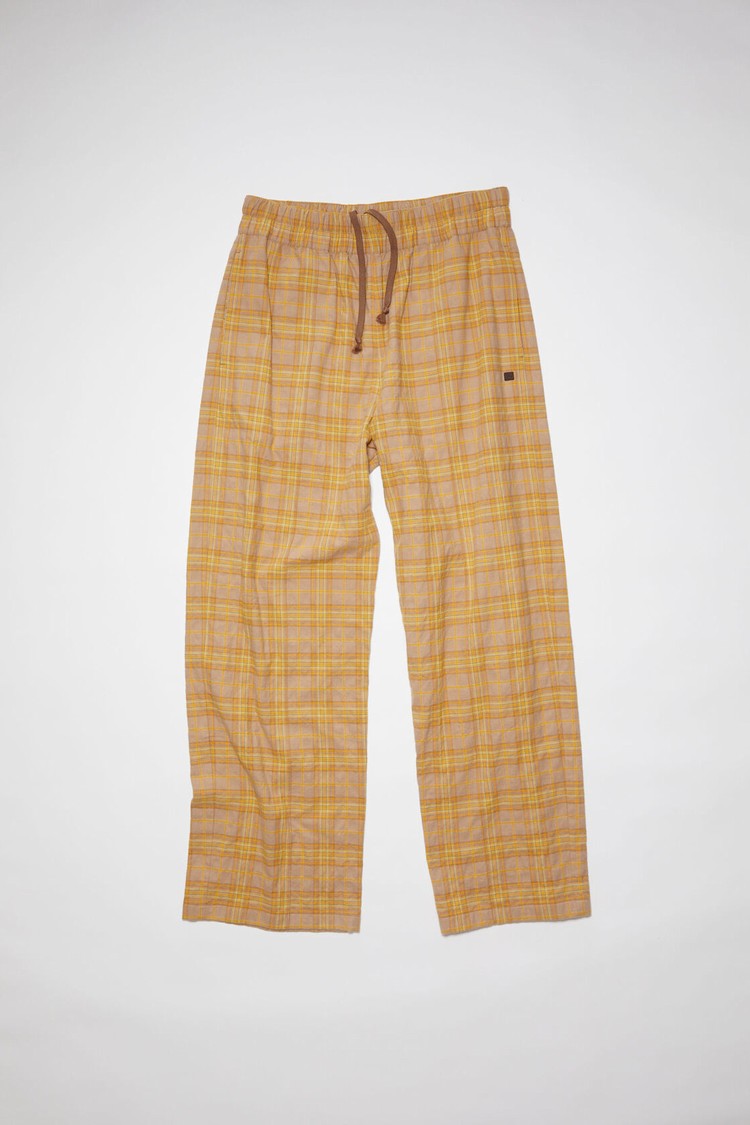 Brown / Orange Acne Studios Check Women's Trousers | QAEH-03192