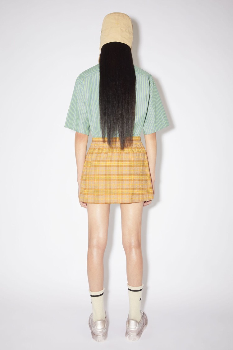 Brown / Orange Acne Studios Check Women's Skirts | WYTV-75920