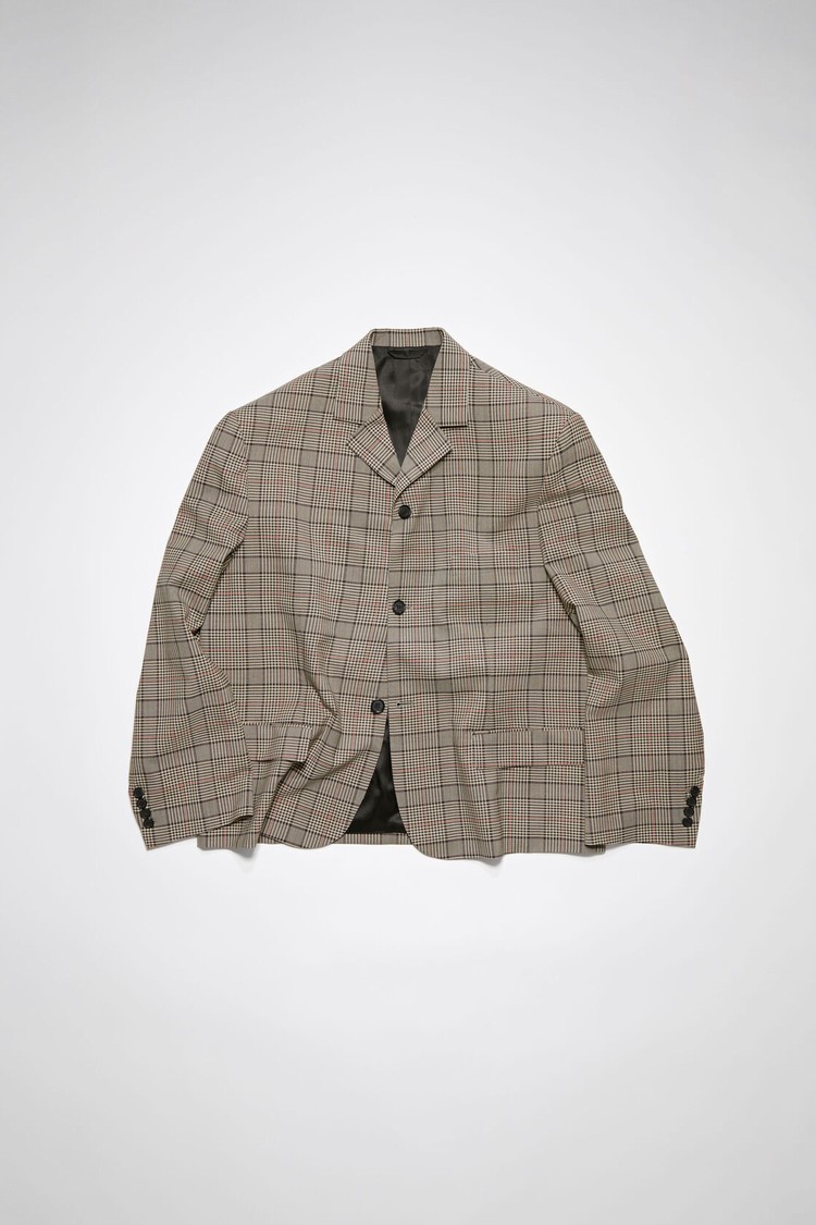 Brown / Red Acne Studios Single-breasted Blazer Men's Jackets | RCTA-34210