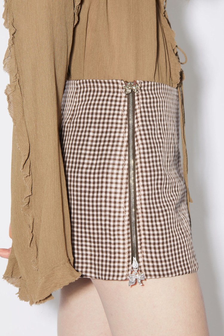 Brown / White Acne Studios Mini Women's Skirts | MSFU-07835