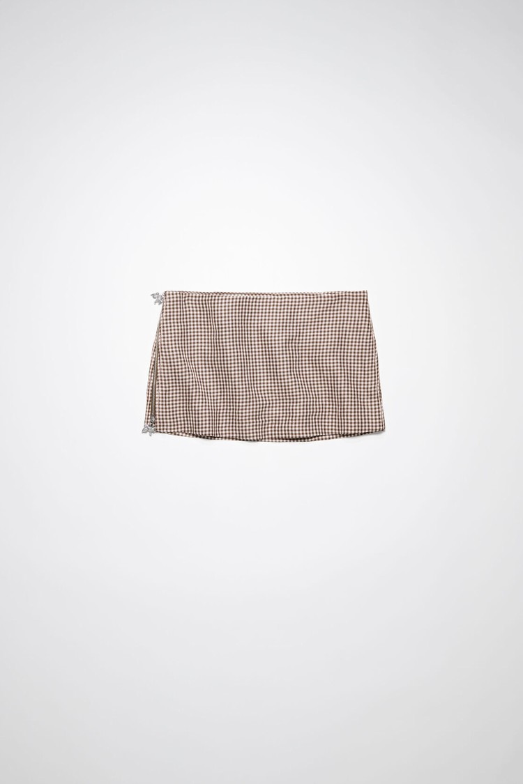 Brown / White Acne Studios Mini Women's Skirts | MSFU-07835