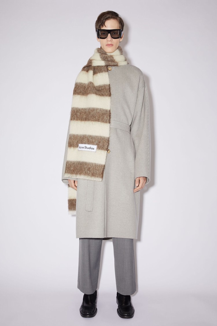 Brown / White Acne Studios Wool-blend Stripe Scarf | KOQX-57913