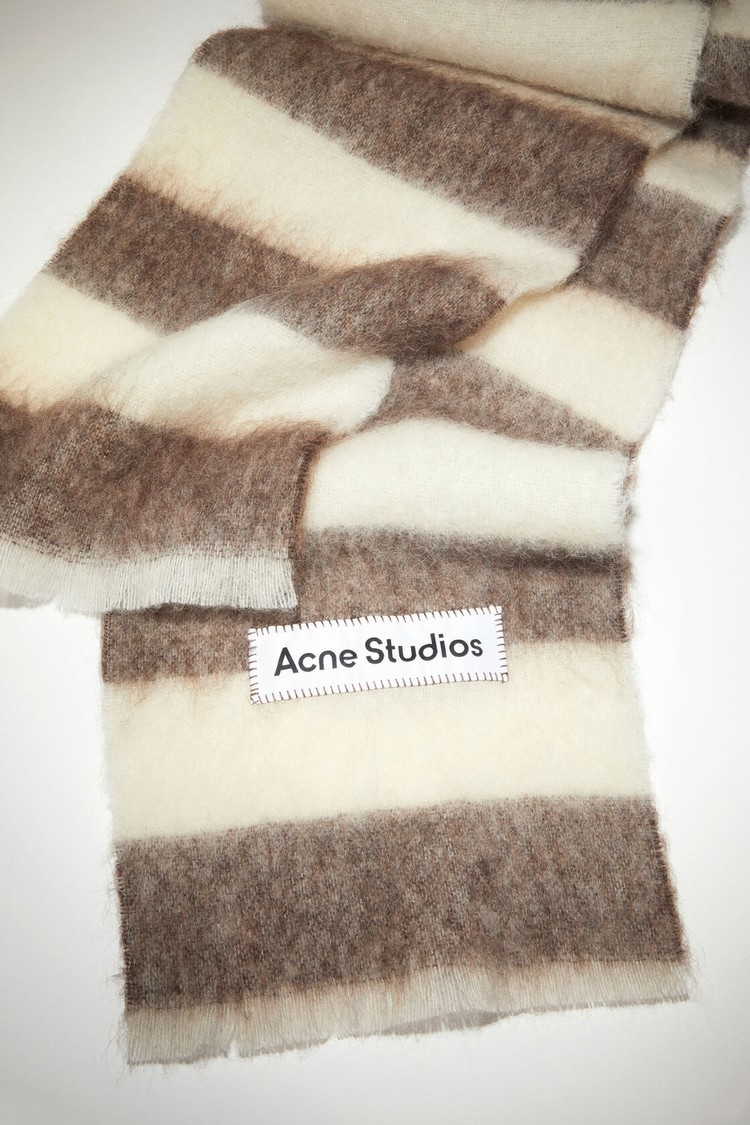 Brown / White Acne Studios Wool-blend Stripe Scarf | KOQX-57913