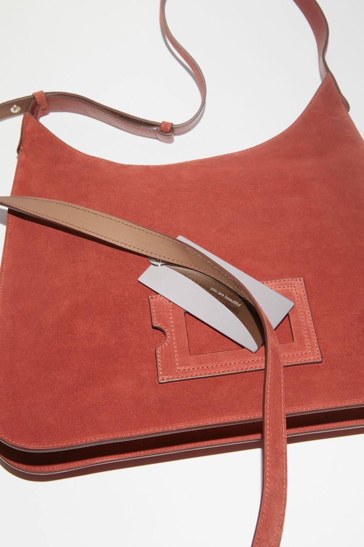 Burgundy Acne Studios Platt Shoulder Bag | RIFW-31479