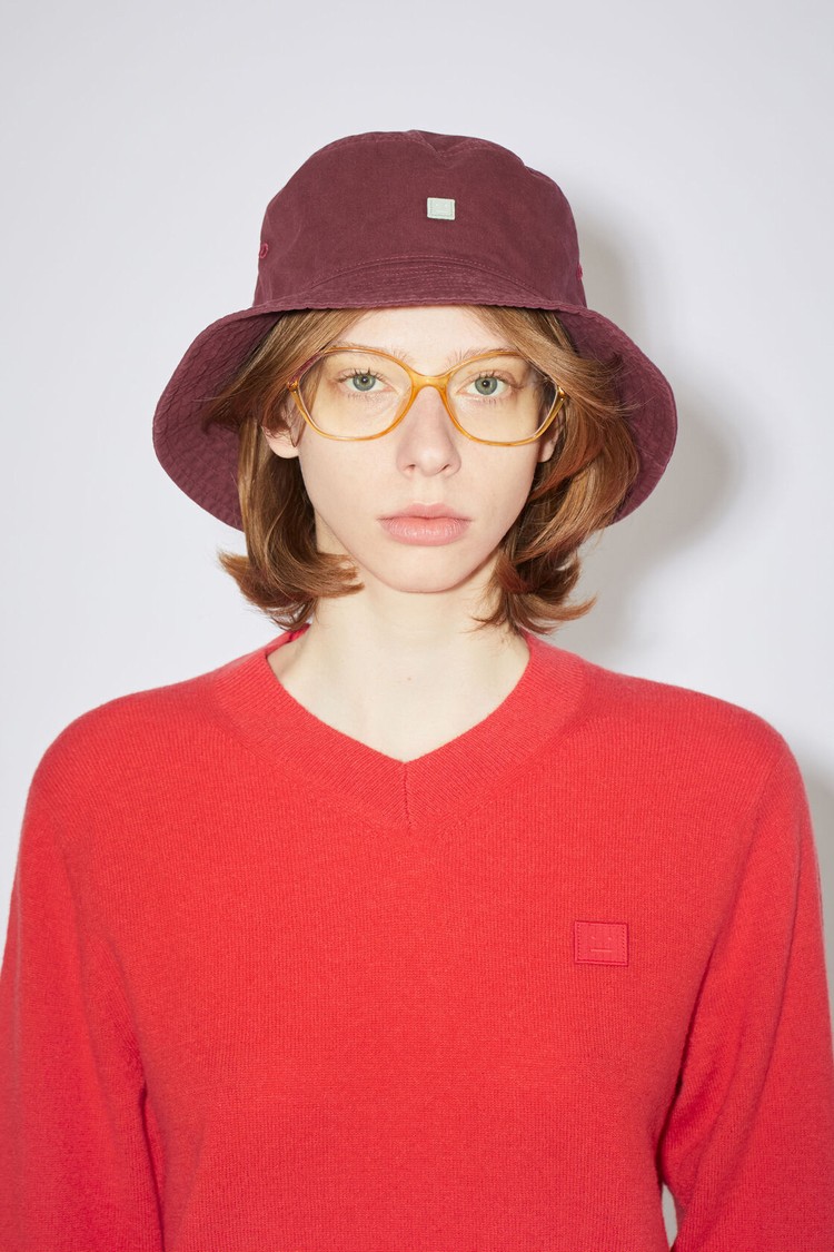 Burgundy / Red Acne Studios Bucket Hats | VLTB-72069