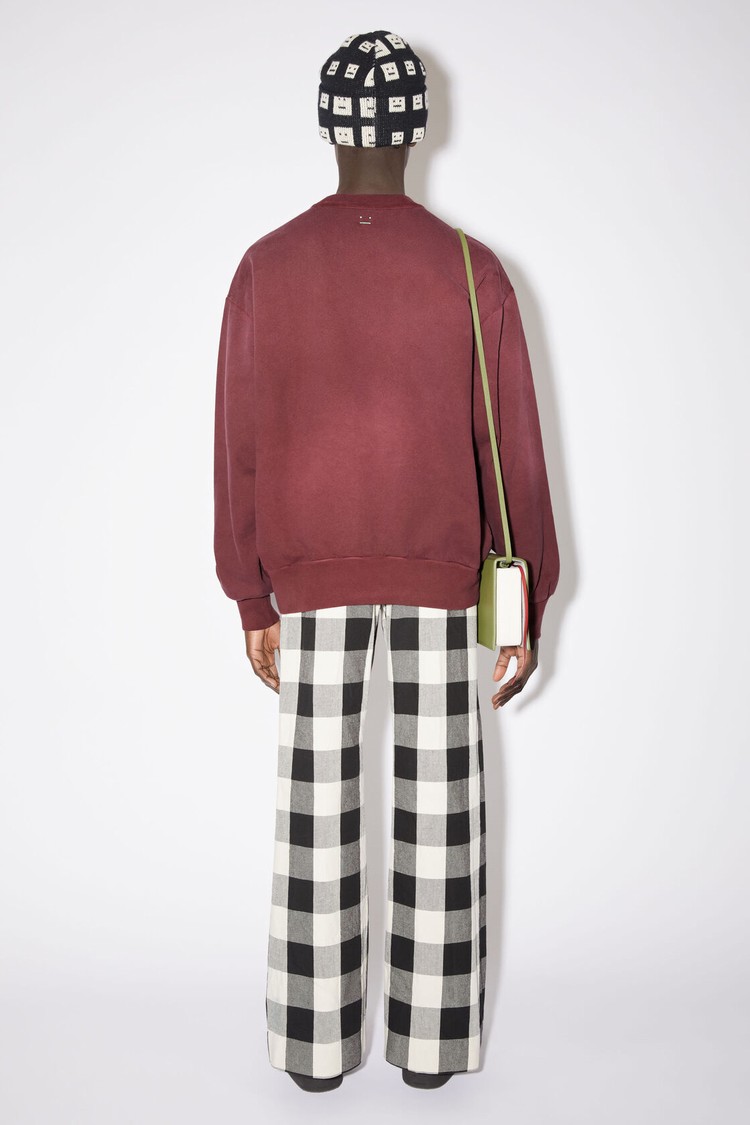 Burgundy / Red Acne Studios Crew Neck Men's Sweatshirts | VFXD-05817