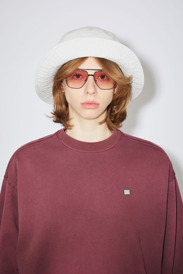 Burgundy / Red Acne Studios Crew Neck Women's Sweatshirts | CPGA-82459