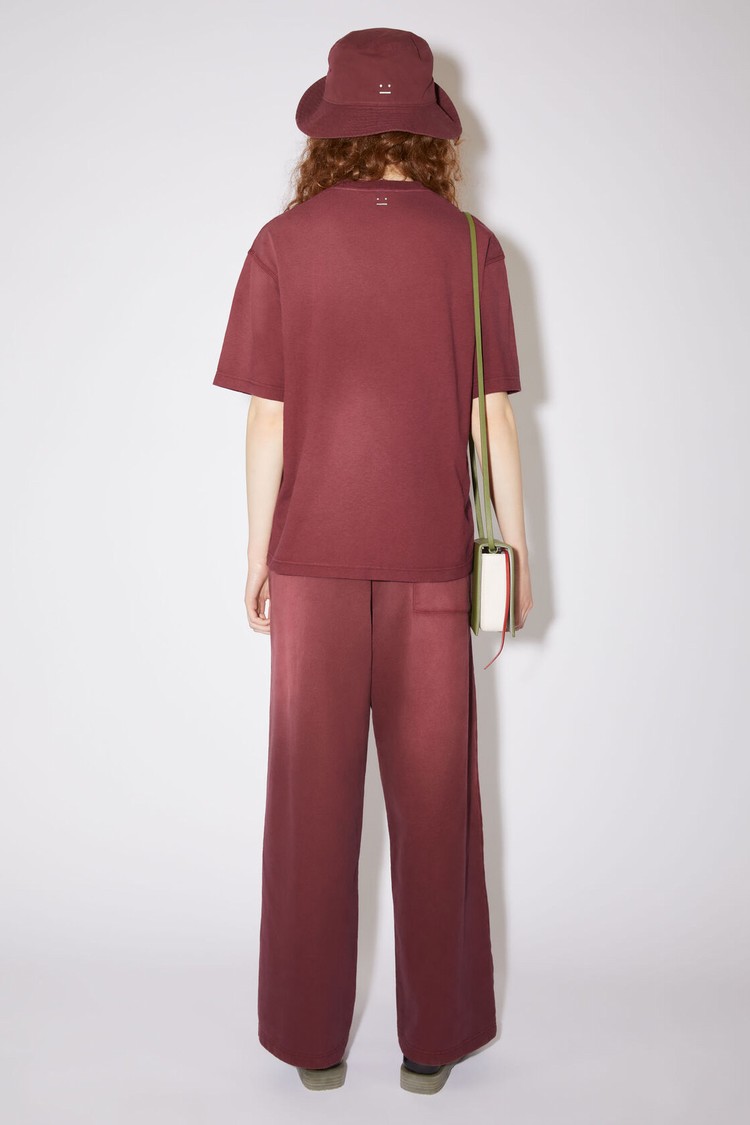 Burgundy / Red Acne Studios Crew Neck Women's T Shirts | RGJO-79243