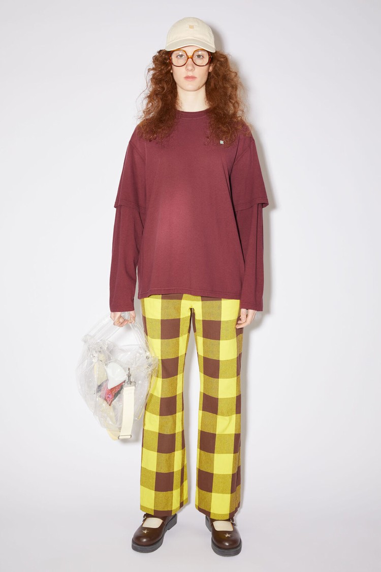 Burgundy / Red Acne Studios Layered Women\'s T Shirts | OFPR-54786