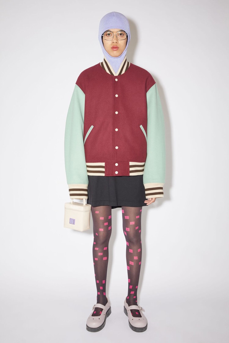 Burgundy / Red Acne Studios Wool Blend Women\'s Jackets | QYSI-40961