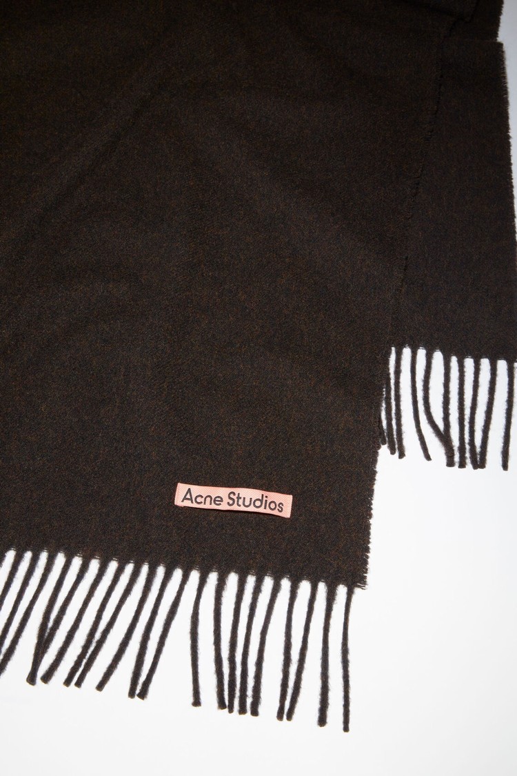 Chocolate / Brown Acne Studios Fringe Wool - Oversized Scarf | VNBH-87251