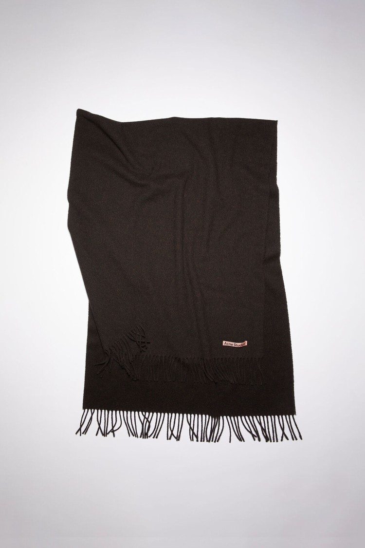 Chocolate / Brown Acne Studios Fringe Wool - Oversized Scarf | VNBH-87251