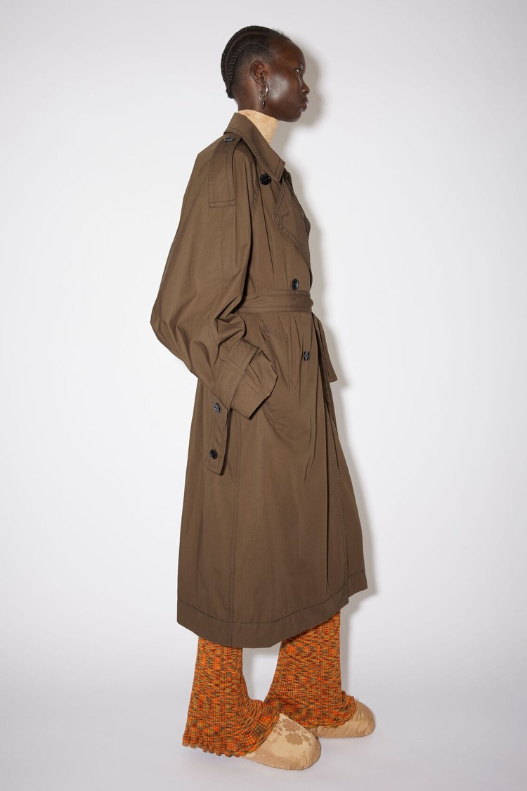 Coffee / Brown Acne Studios Double-breasted Trench Women's Coats | VTSU-39561