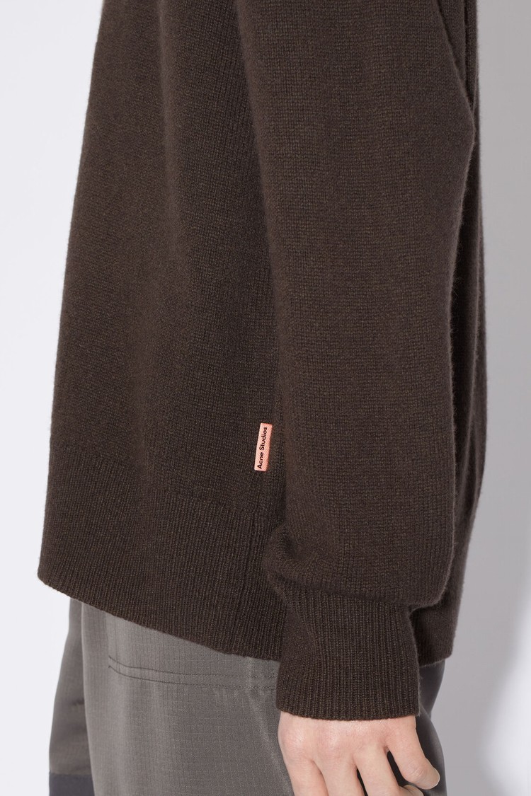 Coffee / Brown Acne Studios V-neck Wool Cashmere Jumper Men's Knitwear | EORK-80492