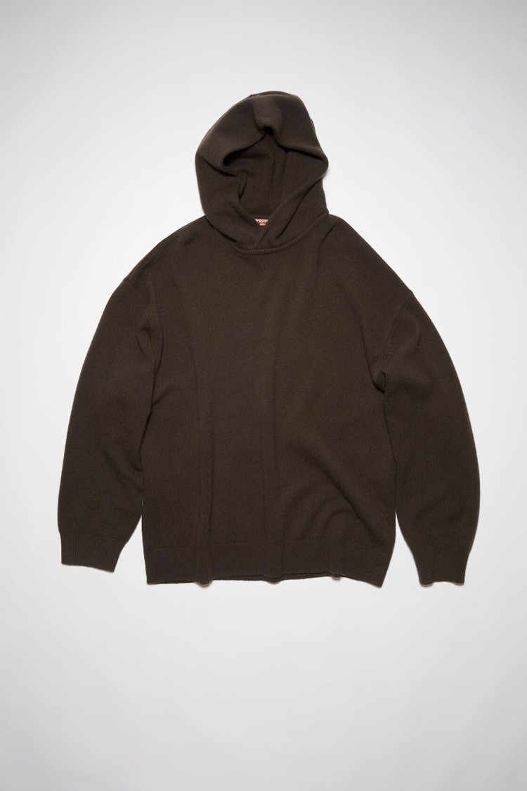 Coffee / Brown Acne Studios Wool Hooded Jumper Men's Knitwear | VHUL-16280