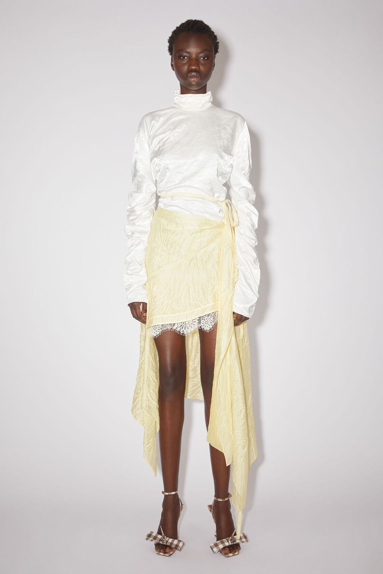 Cream / Beige Acne Studios Draped Asymmetric Women\'s Skirts | SAQO-67245