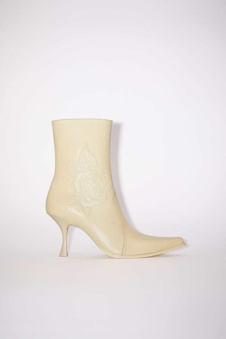 Cream / Beige Acne Studios Heel Women\'s Ankle Boots | HZGX-65109