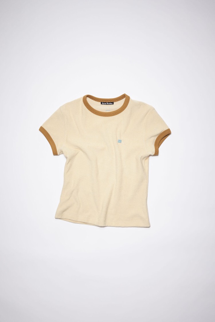 Cream / Beige Acne Studios Towelling Men's T Shirts | UMST-52461