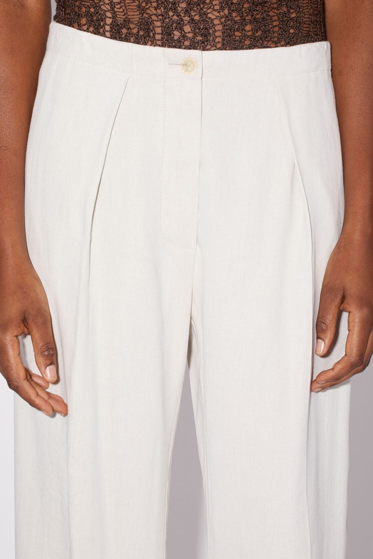 Cream / White Acne Studios Linen Blend Women's Trousers | GQDE-65301