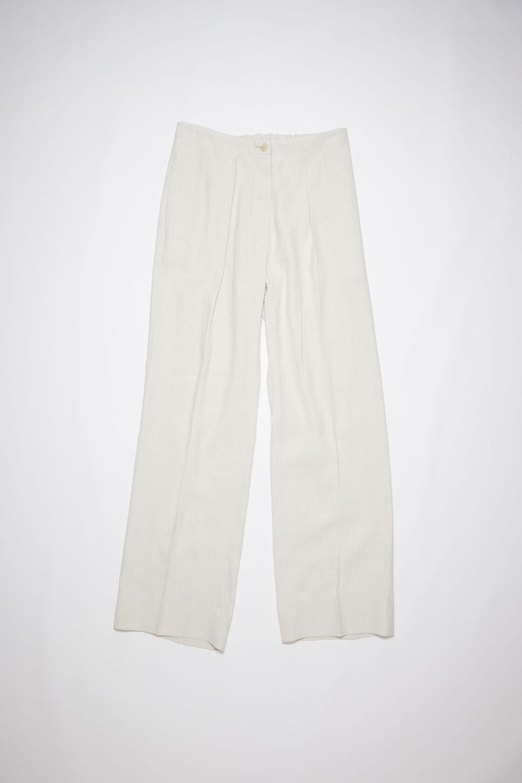 Cream / White Acne Studios Linen Blend Women's Trousers | GQDE-65301