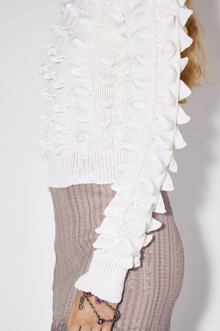 Cream / White Acne Studios Peak Stitch Jumper Women's Knitwear | BHNU-98476