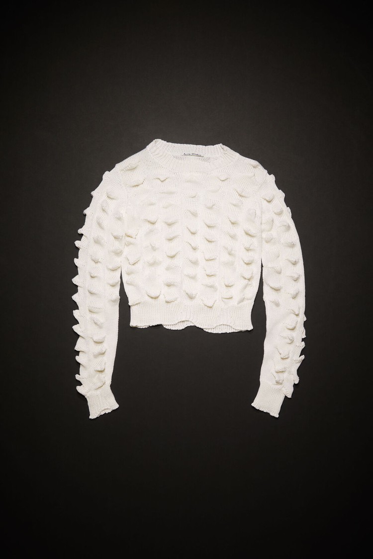 Cream / White Acne Studios Peak Stitch Jumper Women's Knitwear | BHNU-98476