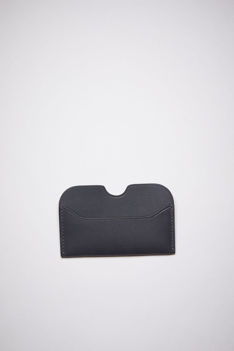 Dark Blue Acne Studios Leather Card Case | ABEH-90732