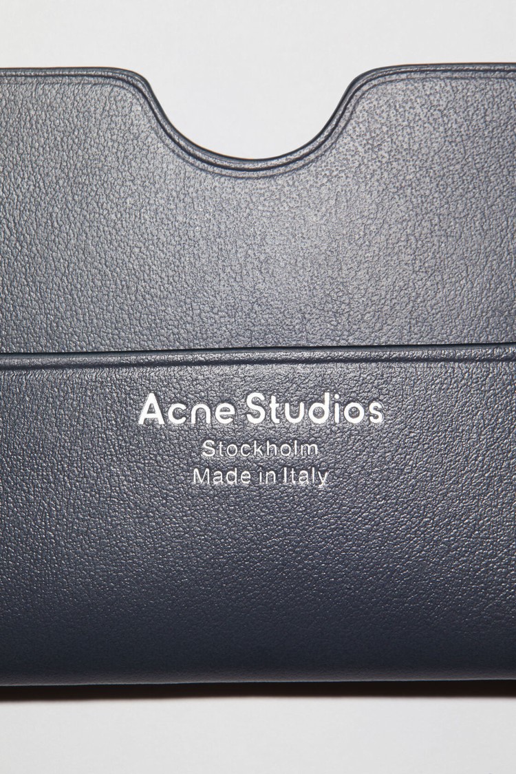 Dark Blue Acne Studios Leather Card Case | ABEH-90732