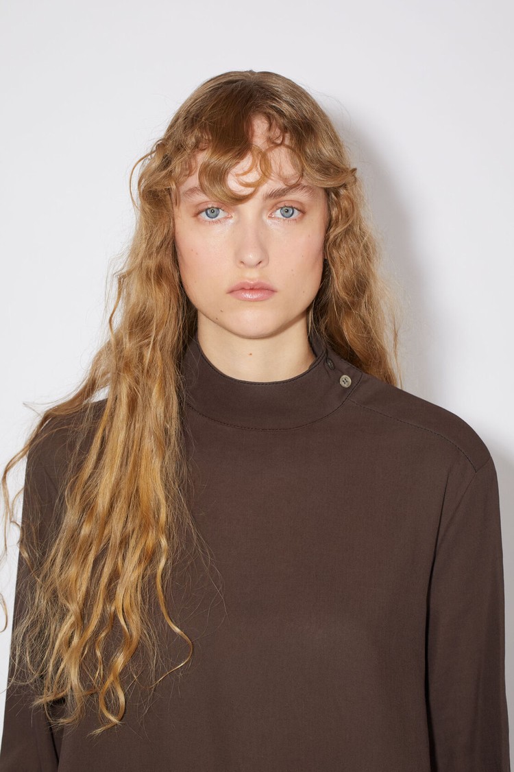 Dark Brown Acne Studios Buttoned Women's Shirts | KCBH-92813