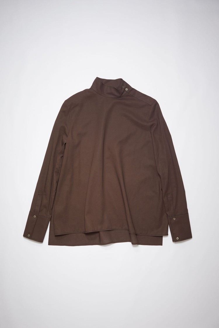 Dark Brown Acne Studios Buttoned Women's Shirts | KCBH-92813