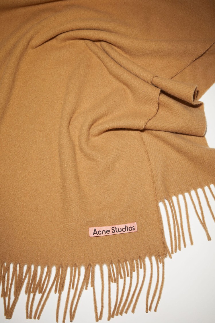 Dark Brown Acne Studios Cashmere Fringe - Narrow Scarf | JDZC-57138