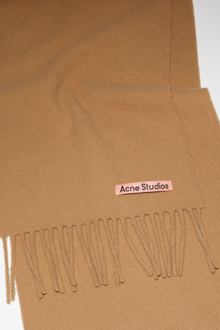 Dark Brown Acne Studios Fringe Wool - Skinny Scarf | RSAL-80193