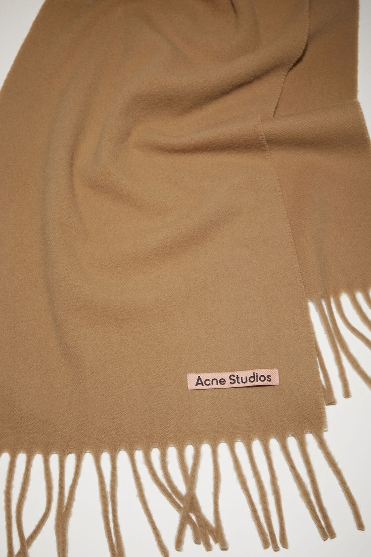 Dark Brown Acne Studios Fringe Wool - Skinny Scarf | VXTJ-18674