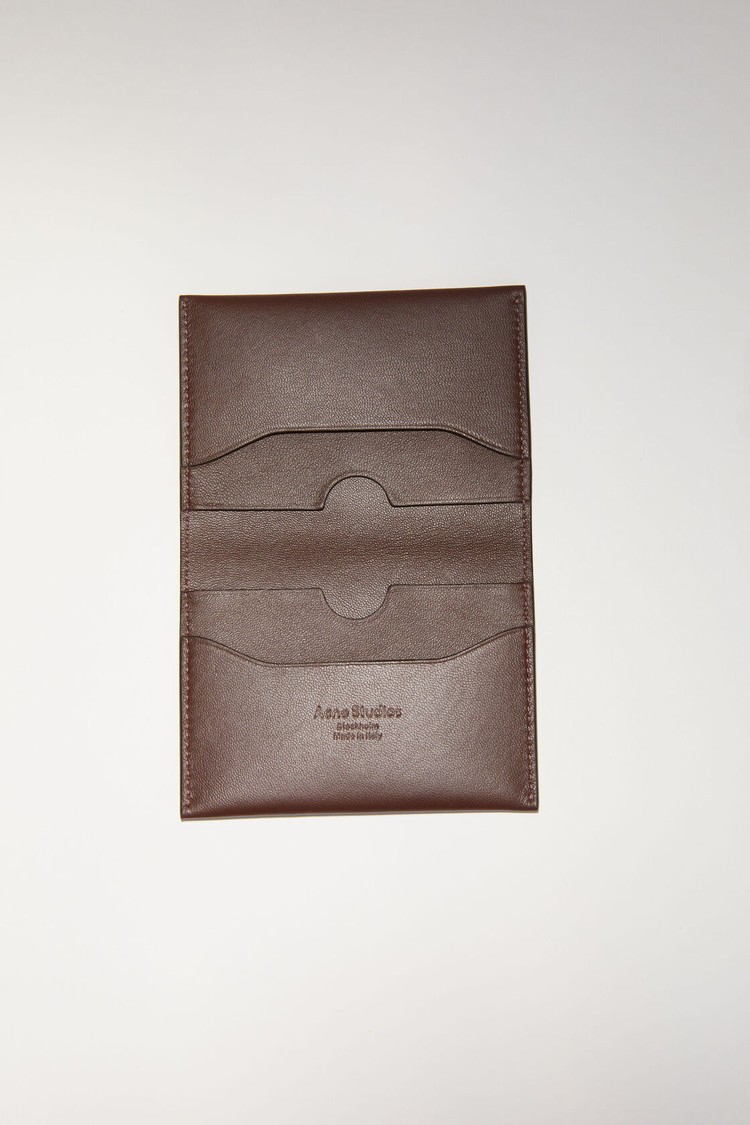 Dark Brown Acne Studios Leather Card Case | RFIK-93584