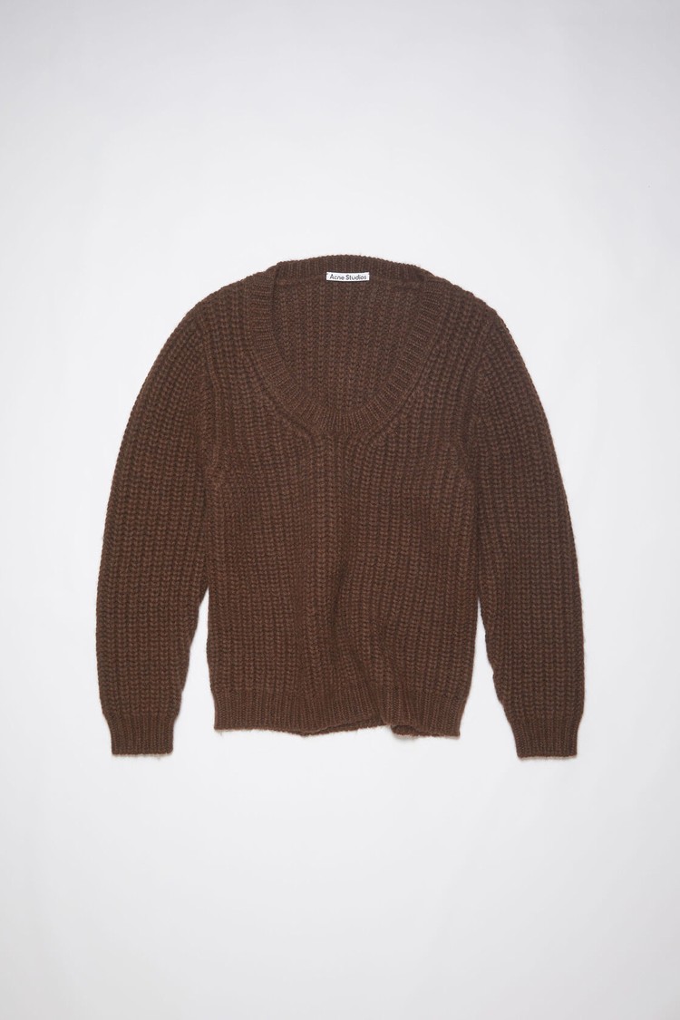 Dark Brown Acne Studios Wool Blend Jumper Women's Knitwear | CXZS-89567