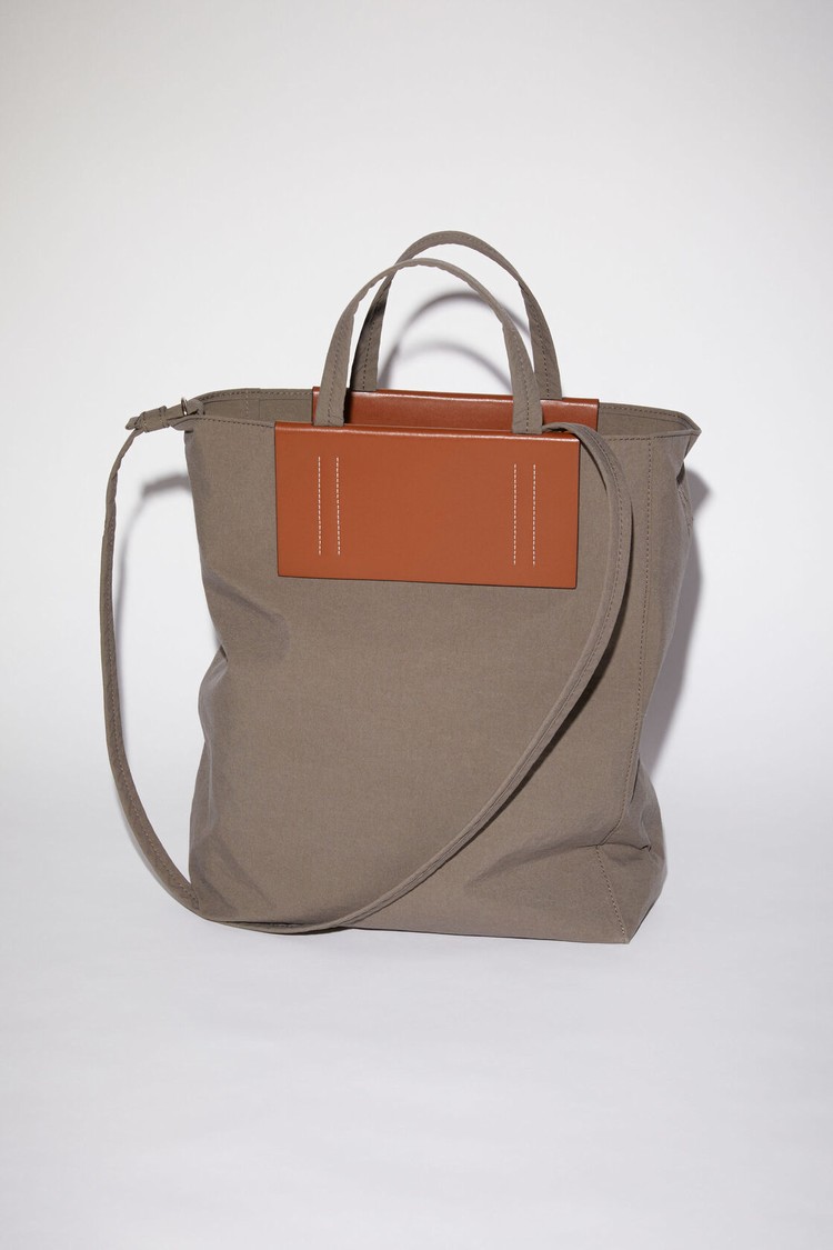 Dark Brown / Dark Brown Acne Studios Papery Nylon Tote Bag | AOKT-47356