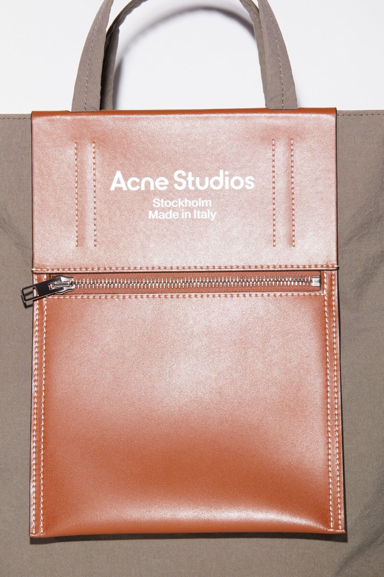 Dark Brown / Dark Brown Acne Studios Papery Nylon Tote Bag | AOKT-47356