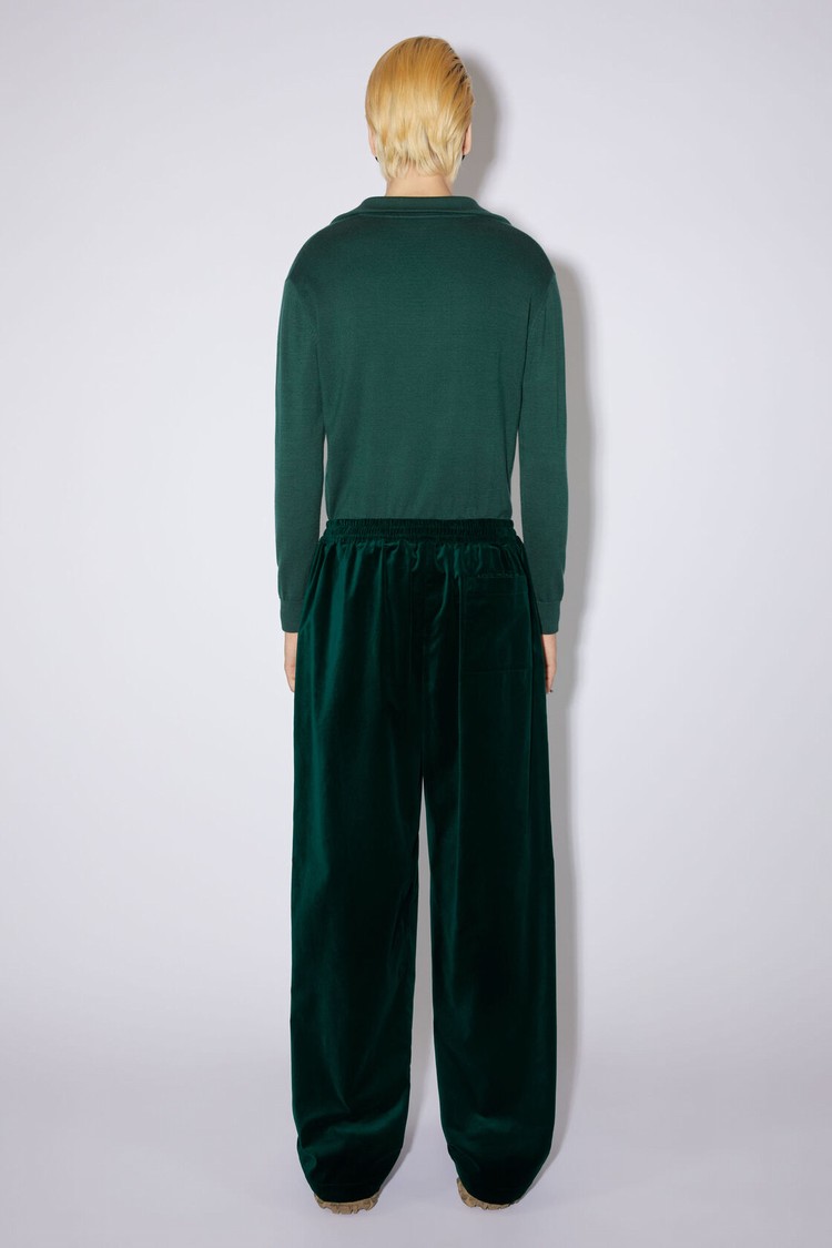 Dark Green Acne Studios Velvet Men's Trousers | IZFV-40658