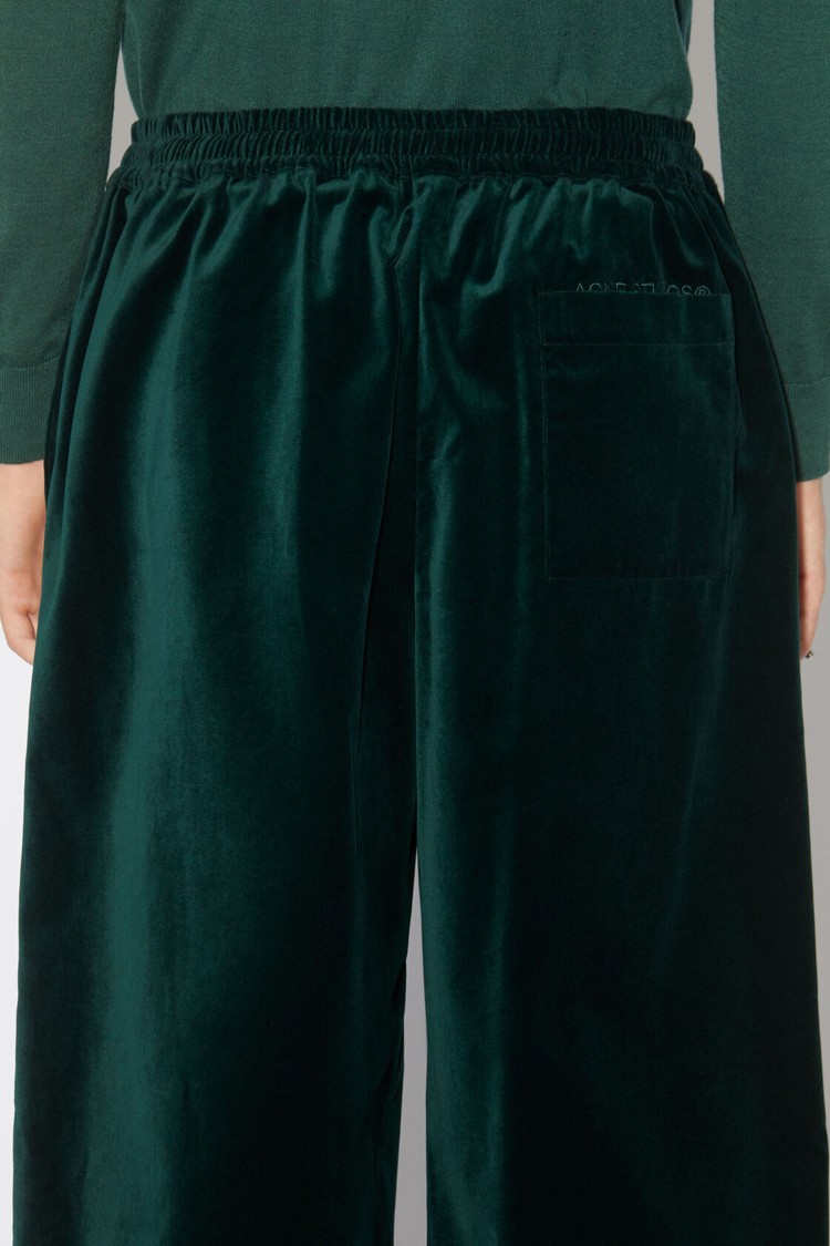 Dark Green Acne Studios Velvet Men's Trousers | IZFV-40658