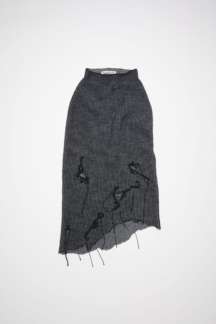 Dark Grey Acne Studios Asymmetric Distressed Women's Skirts | QLPM-67039