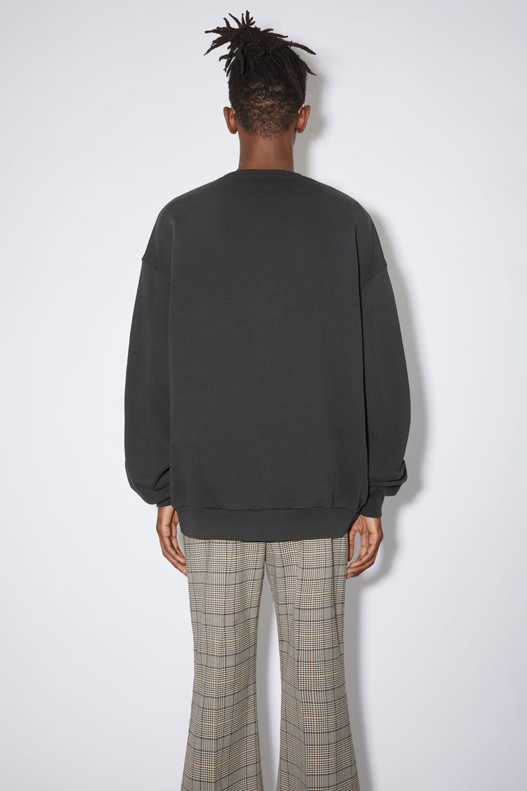 Dark Grey Acne Studios Crew Neck Bubble Logo Men's Sweatshirts | NETL-28906