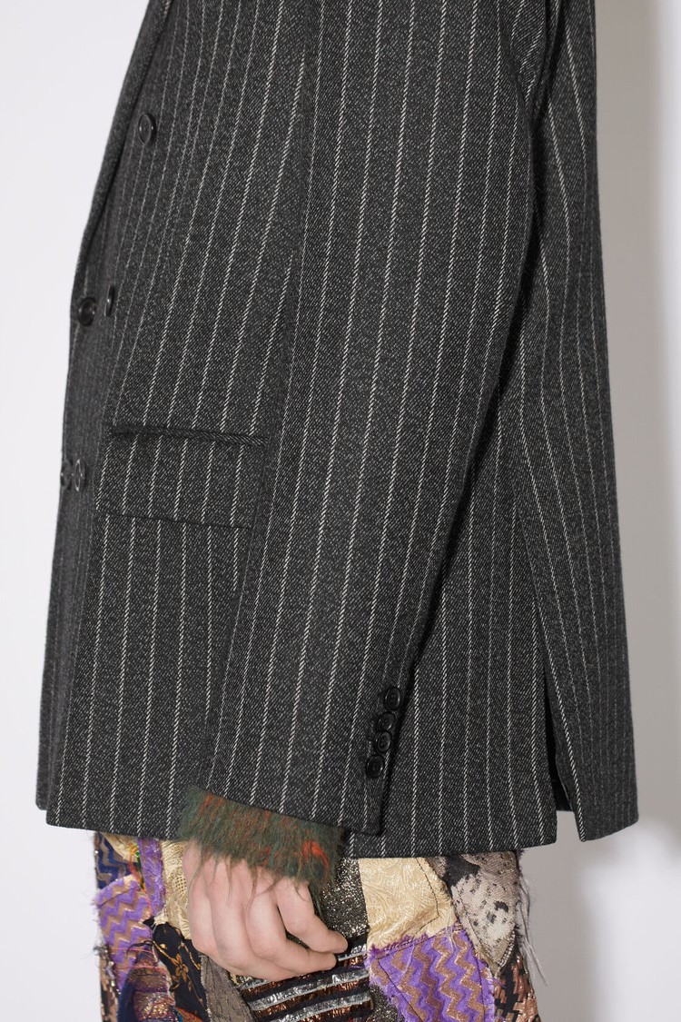 Dark Grey Acne Studios Double-breasted Pinstripe Men's Suits | ZCWB-87150