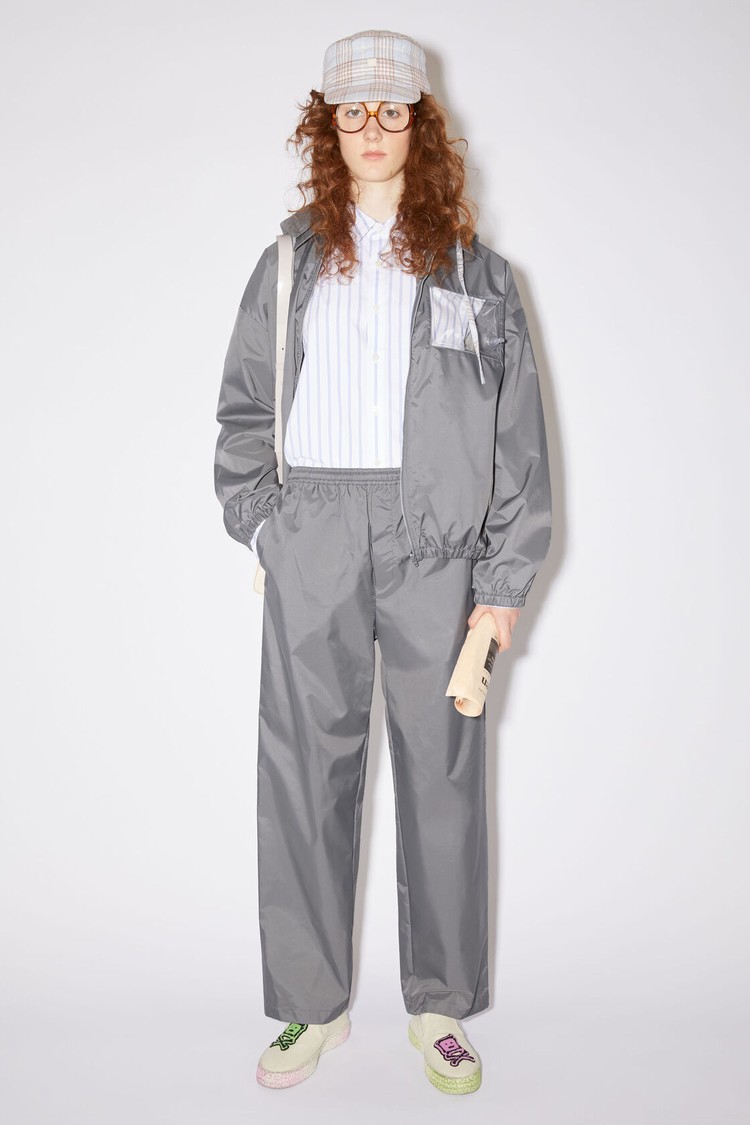 Dark Grey Acne Studios Face Logo Patch Women\'s Sweatpants | XAEV-37091