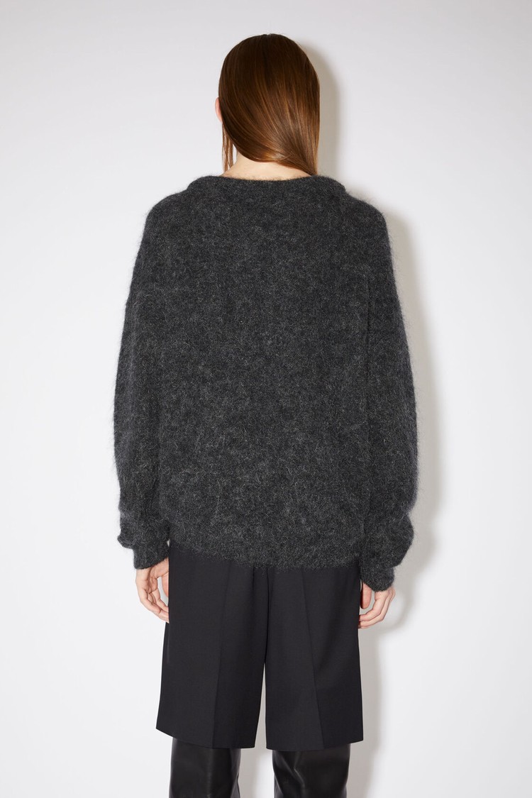 Dark Grey Acne Studios Mohair Wool Crew Neck Jumper Women's Knitwear | UDPV-64812