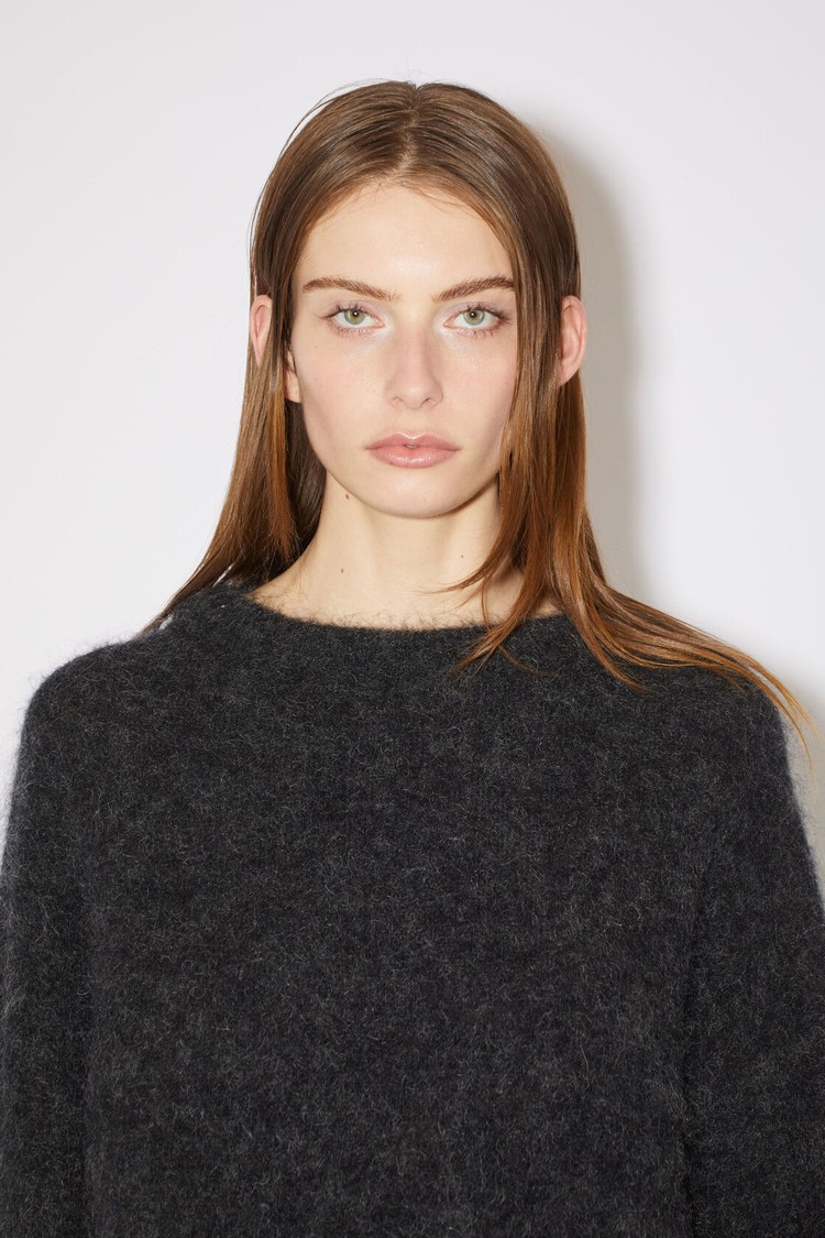 Dark Grey Acne Studios Mohair Wool Crew Neck Jumper Women's Knitwear | UDPV-64812