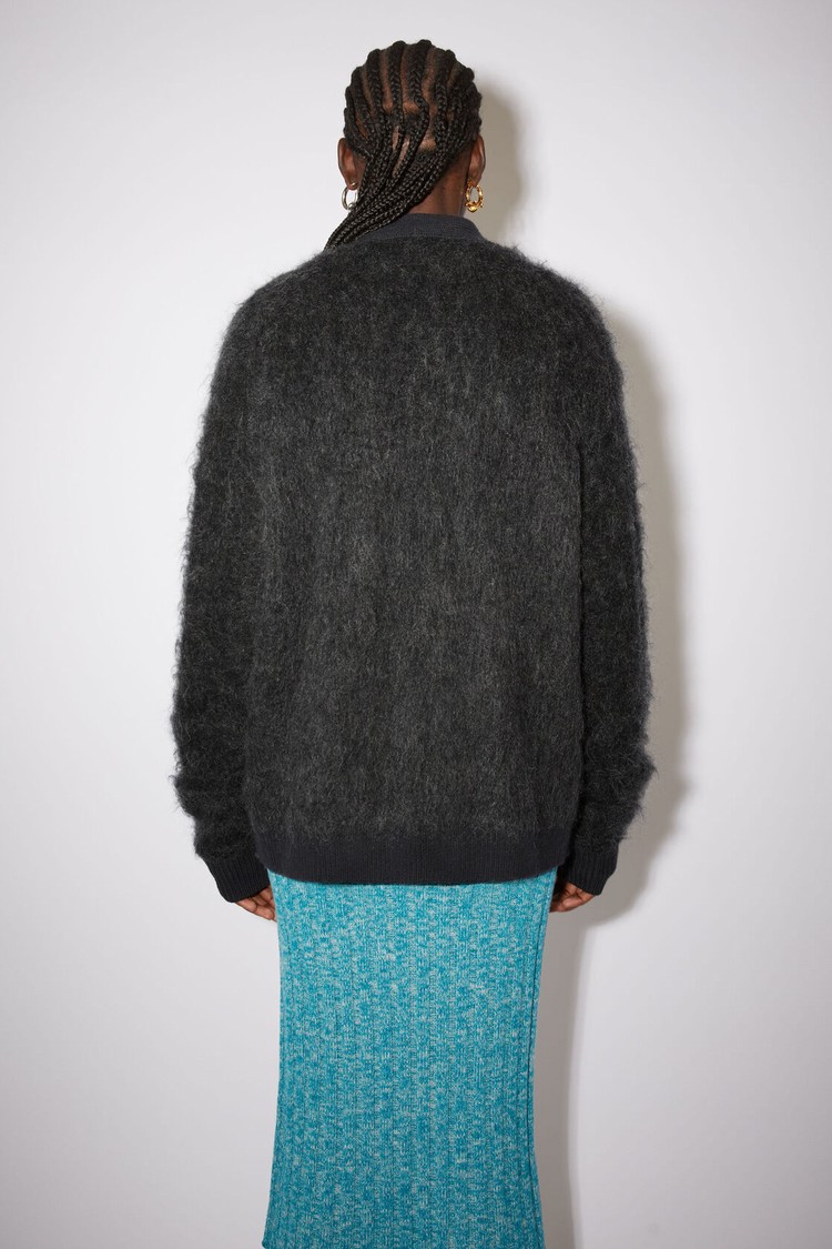 Dark Grey Acne Studios Mohair Wool Fluffy Women's Cardigan | ZKHR-07918