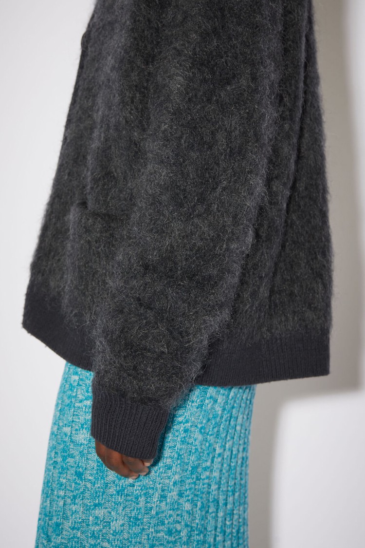 Dark Grey Acne Studios Mohair Wool Fluffy Women's Cardigan | ZKHR-07918