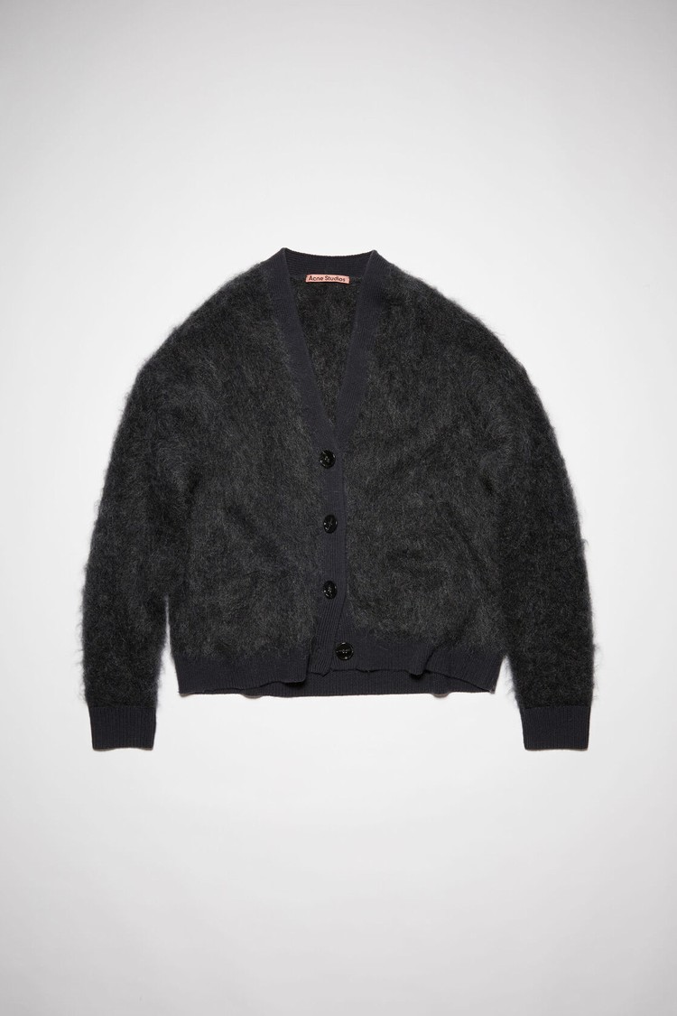 Dark Grey Acne Studios Mohair Wool Fluffy Women's Cardigan | ZKHR-07918