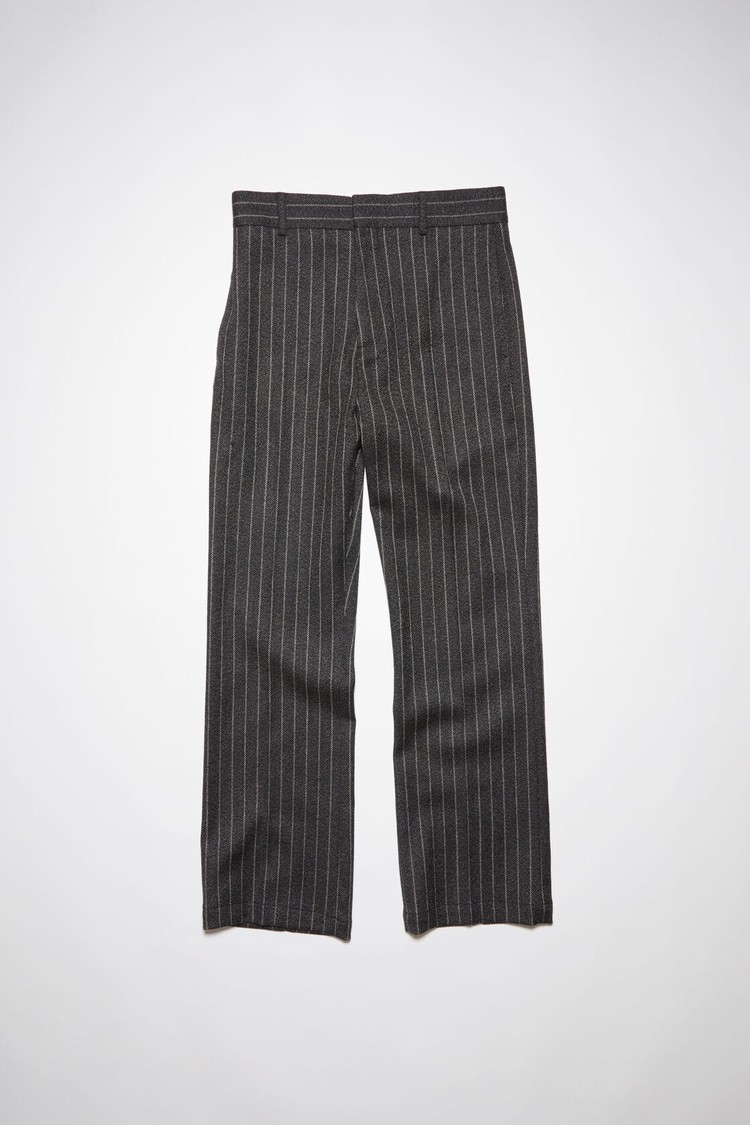 Dark Grey Acne Studios Pinstripes Wool-blend Tailored Men's Trousers | AKRD-68194