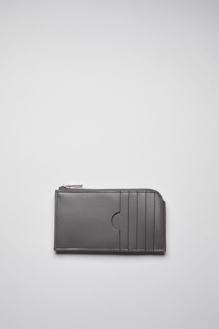 Dark Grey Acne Studios Zippered Card Wallet | VPSY-58239